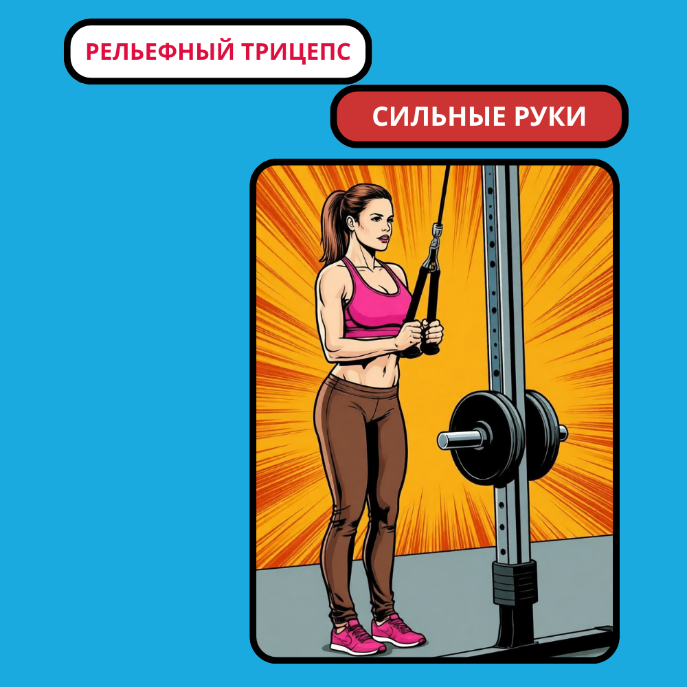 Хотите сильные, рельефные руки? Начните с каната на трицепс